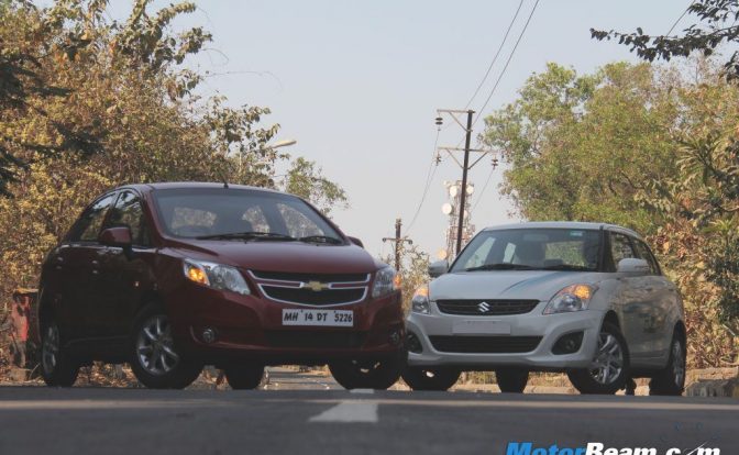 2013 Chevrolet Sail vs Maruti DZire Shootout