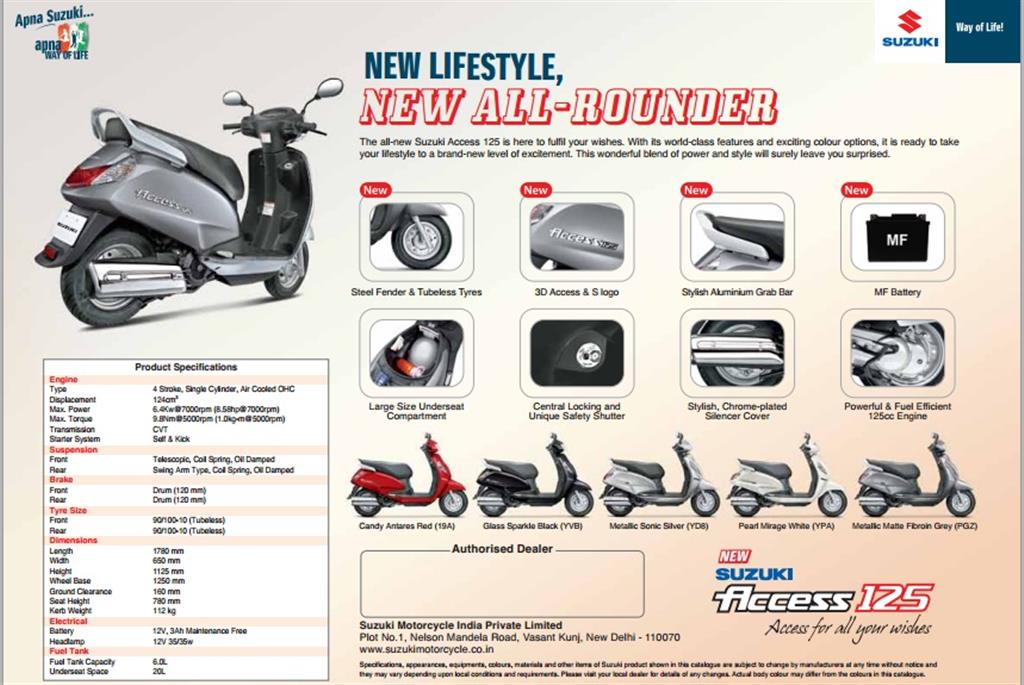 2014 Suzuki Access Details