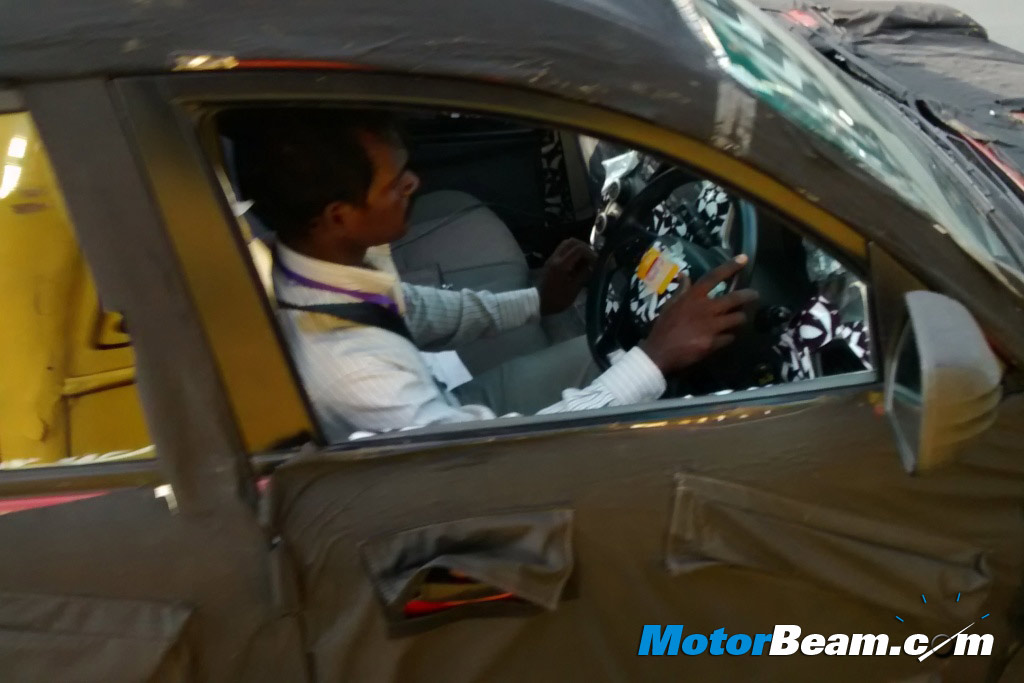 2015 Mahindra S101 Compact SUV Spied Steering Wheel