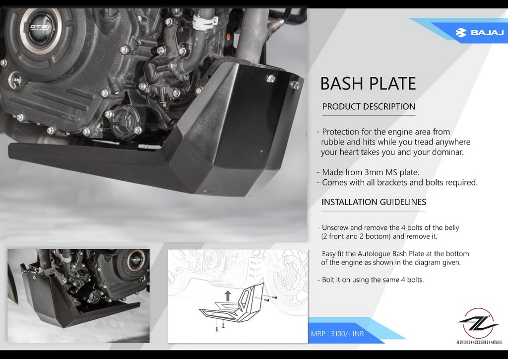2019 Bajaj Dominar 400 Accessories Bash Plate