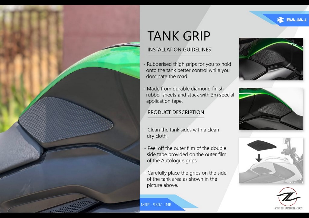 2019 Bajaj Dominar 400 Accessories Tank Grip