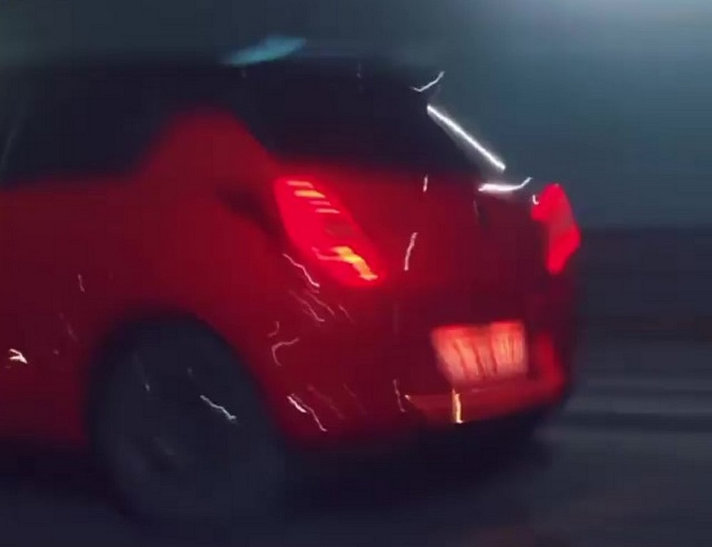 2021 Maruti Swift Facelift Teaser Rear