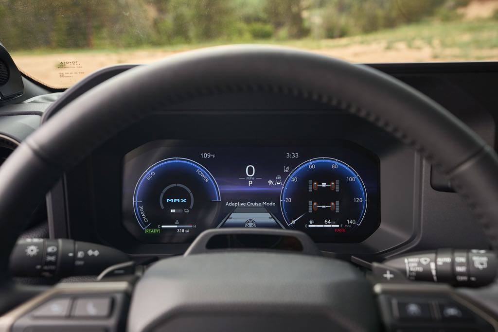 digital instrument cluster of the car
