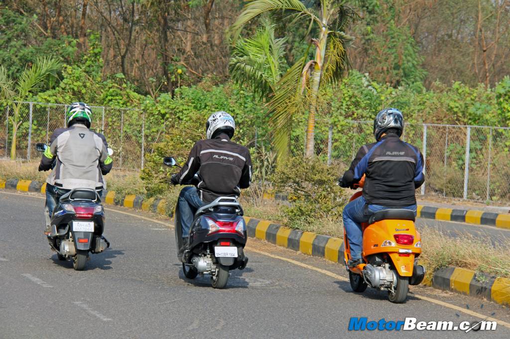 Activa 125 vs Swish vs Vespa Shootout