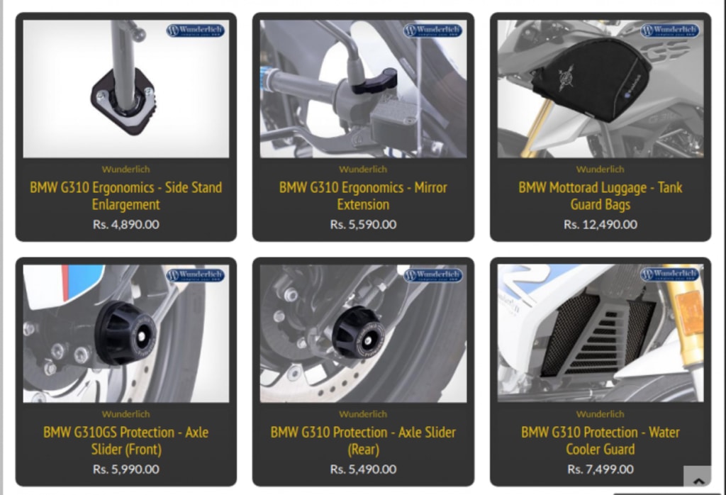 BMW G 310 GS Accessories Price