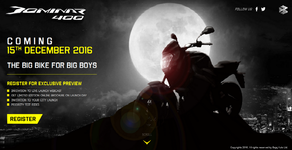 Bajaj Dominor 400 Launch