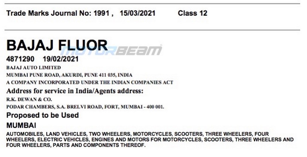 Bajaj Fluor Trademark