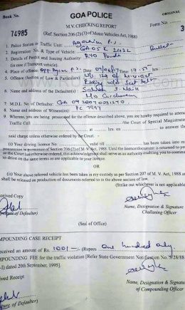 Challan For Not Wearing A Helmet
