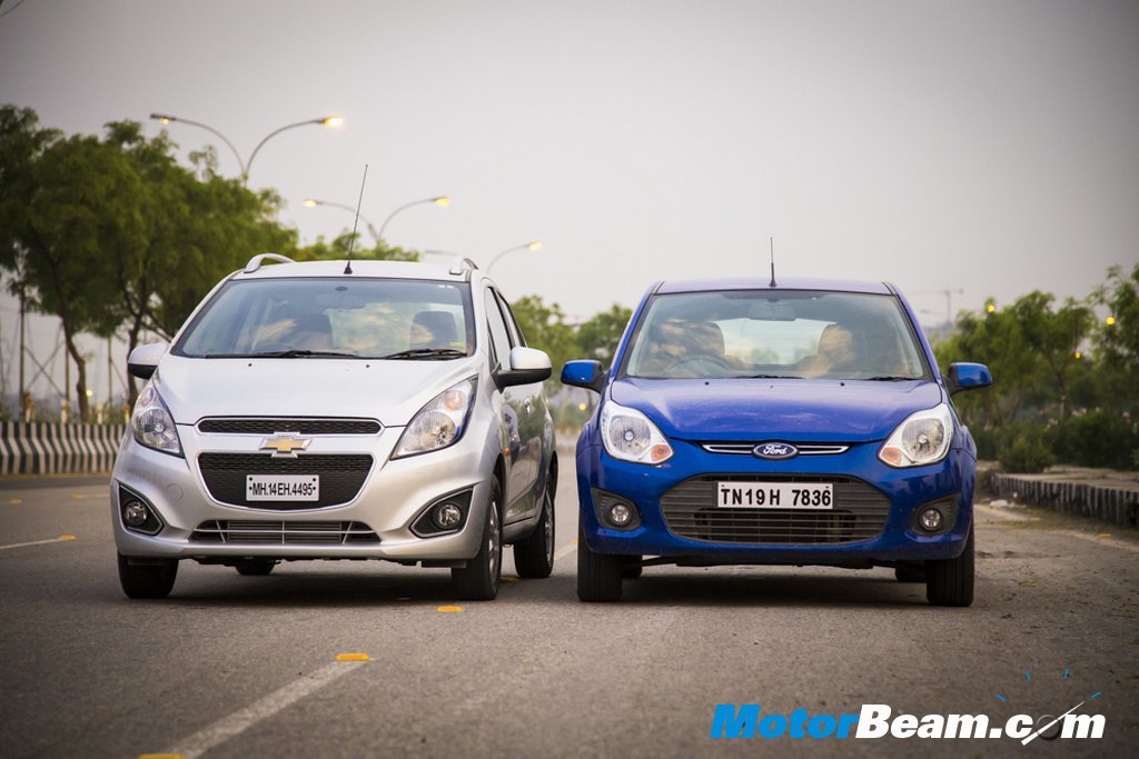 Chevrolet Beat vs Ford Figo Front