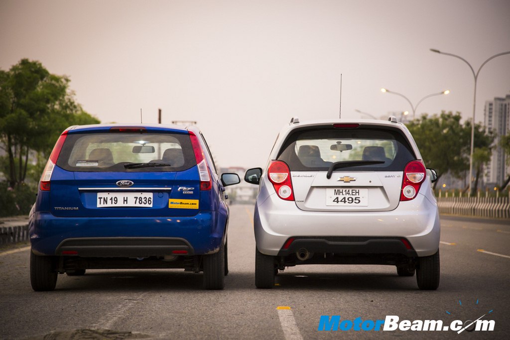 Chevrolet Beat vs Ford Figo Rear