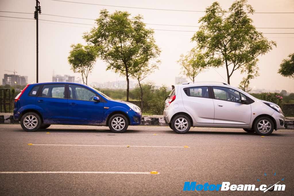 Chevrolet Beat vs Ford Figo Side