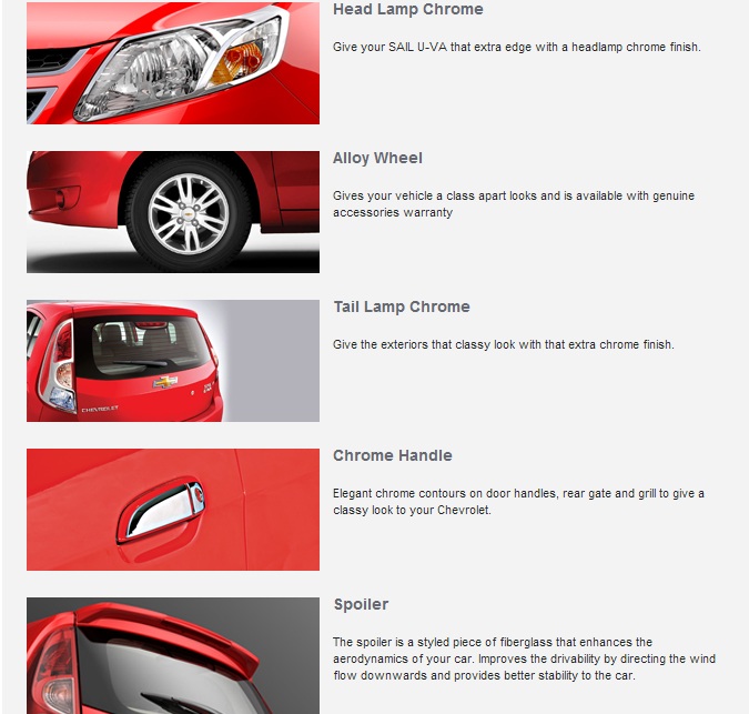 Chevrolet Sail U-VA Accessories