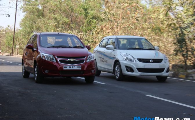 Chevrolet Sail vs Maruti DZire Comparison