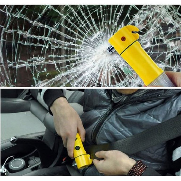 Essential Car Things Flashlight Hammer