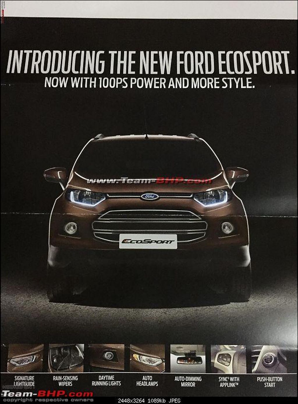 Ford EcoSport Facelift Brochure Leaked