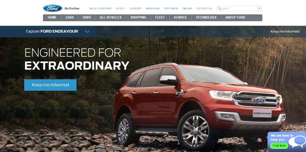 Ford Endeavour Website India