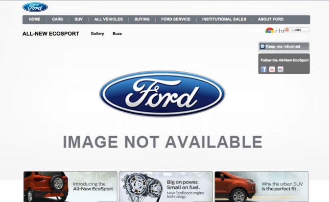 Ford EcoSport India Website