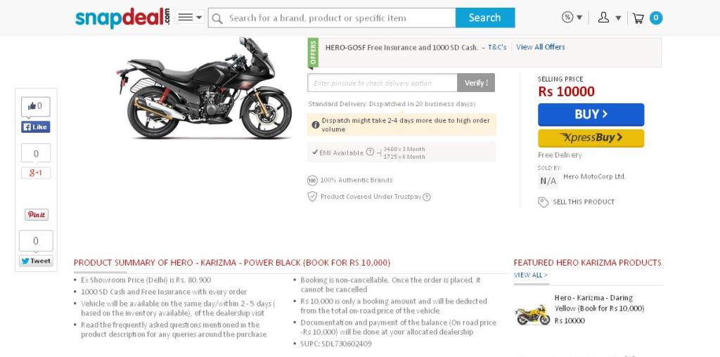 Hero Karizma R Sale GOSF