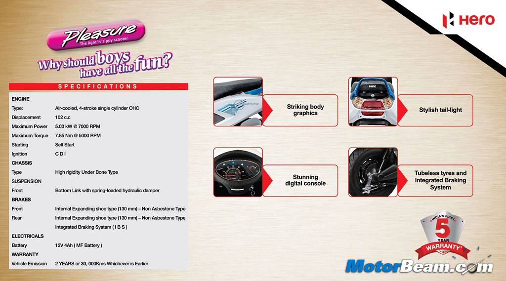 Hero Pleasure Special Edition Brochure
