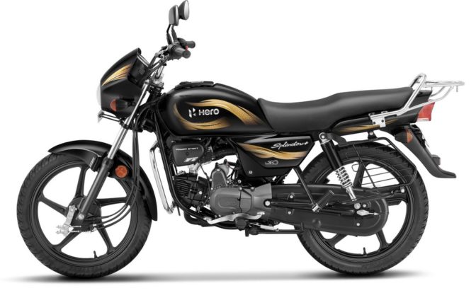 Hero Splendor+ Black and Accent Firefly Golden