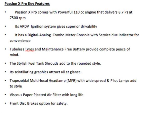Hero Passion x Pro Features
