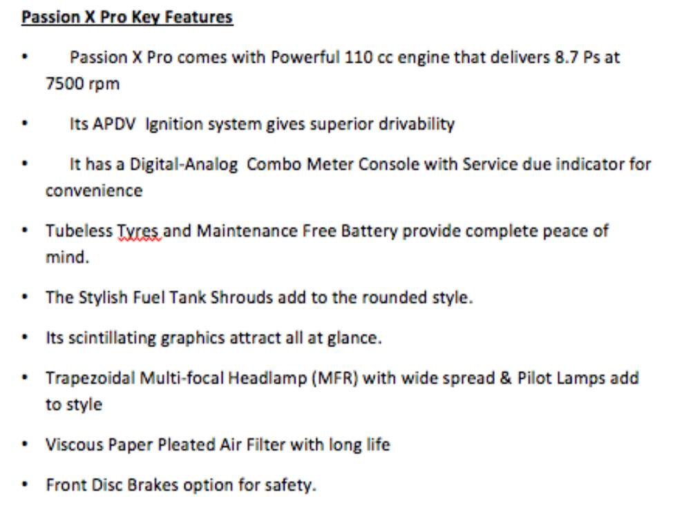 Hero Passion x Pro Features Hero Passion x Pro Features