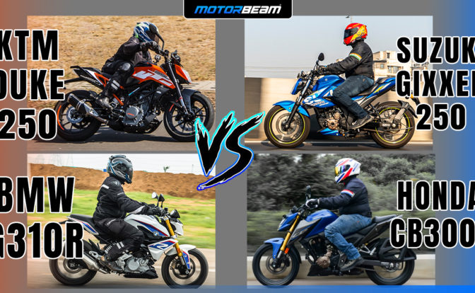 Honda CB300F vs KTM Duke 250 vs BMW G310R vs Suzuki Gixxer 250