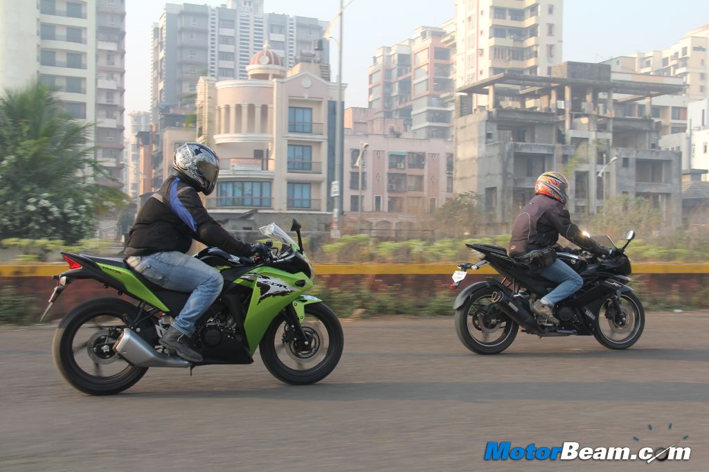 Honda CBR150R Yamaha R15 Shootout Honda CBR150R Yamaha R15 Shootout