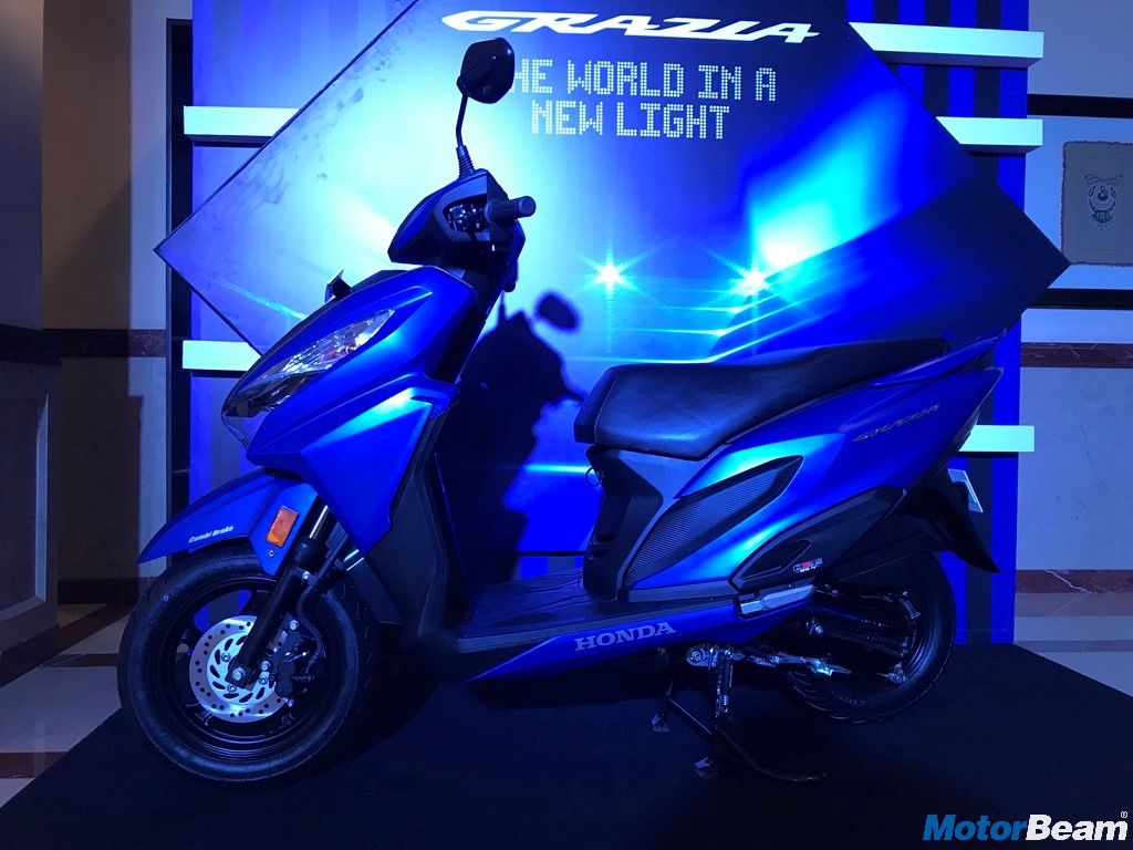 Honda Grazia Matte Blue Side Profile