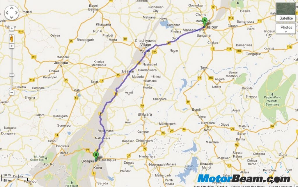 Jaipur-Udaipur Jaipur - Udaipur Route