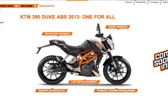 KTM 390 Duke Coming Soon