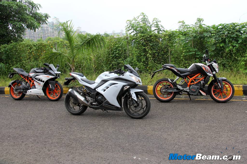 KTM RC 390 vs Duke 390 vs Ninja 300