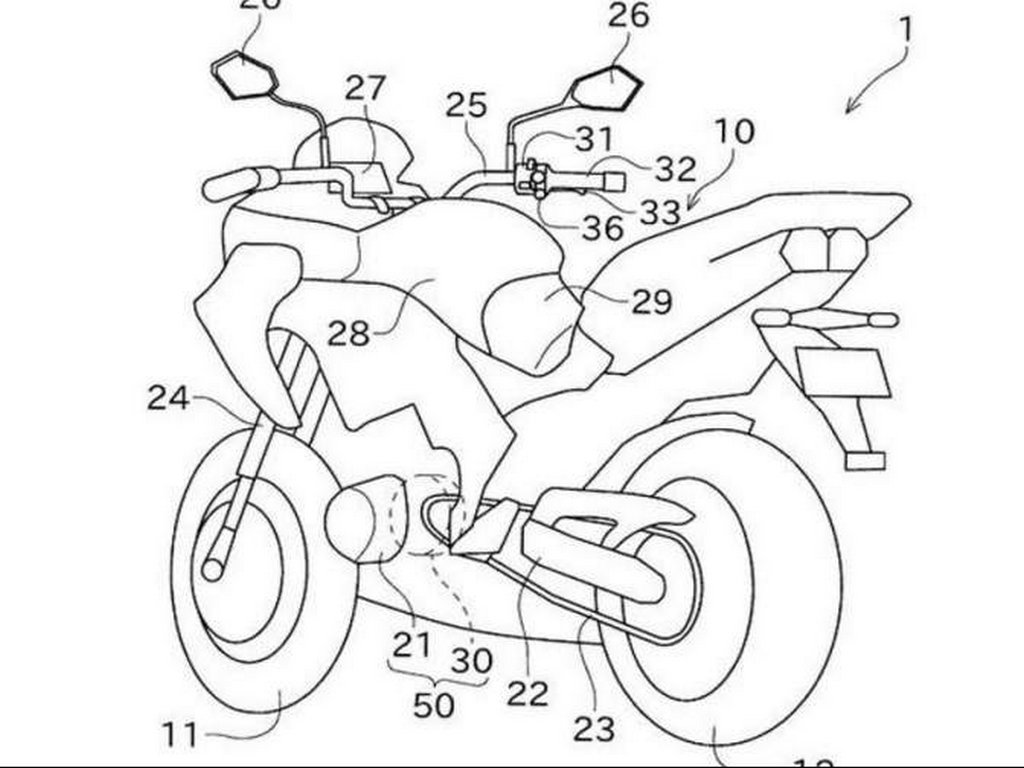 Kawasaki Hybrid Motorcycle Patent