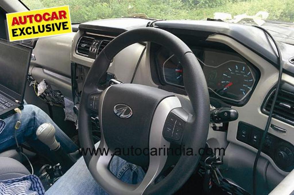 Mahindra Scorpio Facelift Spy Shot Dashboard