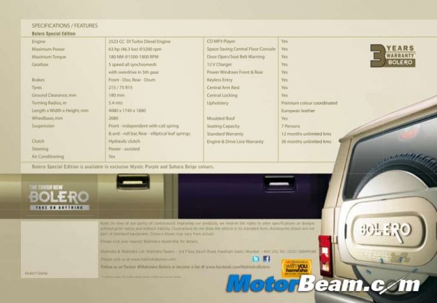 Mahindra_Bolero_Special_Edition_Features