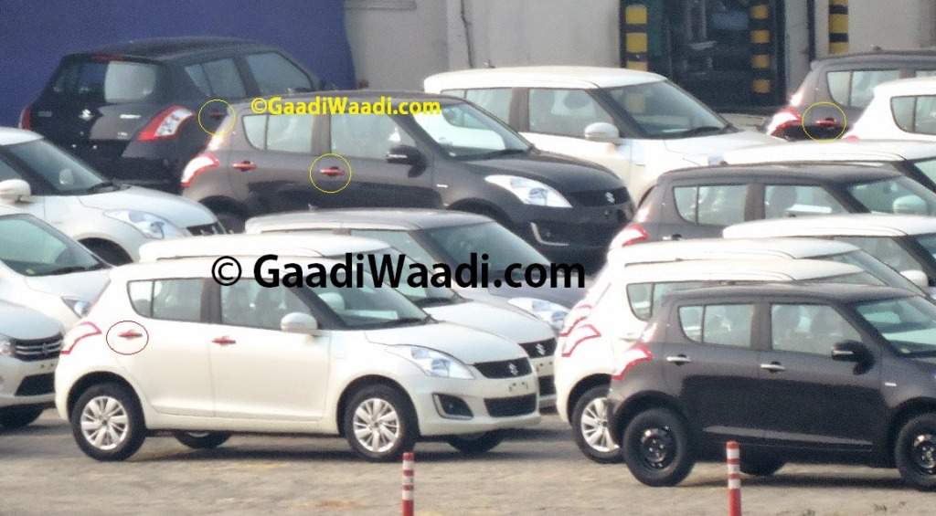 Maruti Swift Facelift Spied Red Door Handles