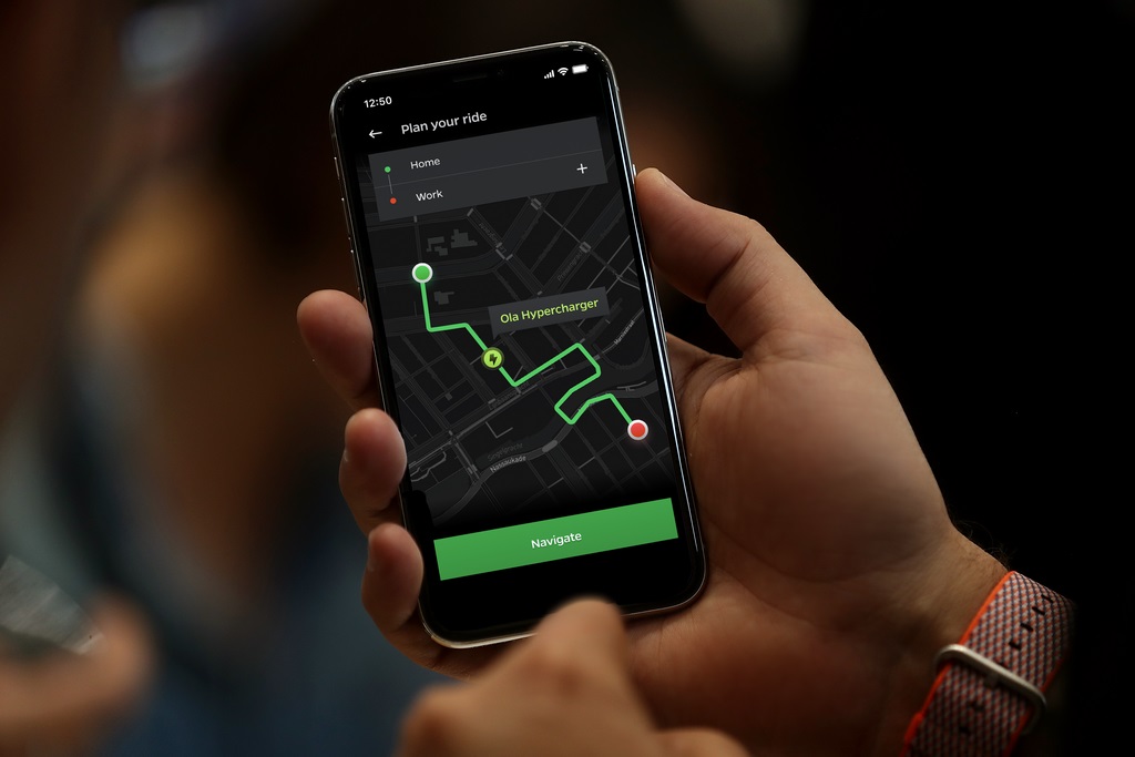 Ola Electric Hypercharger App Route Planning