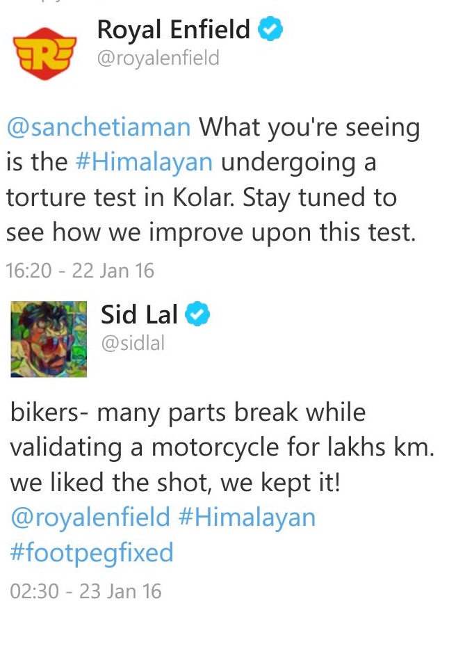RE Himalayan Tweet