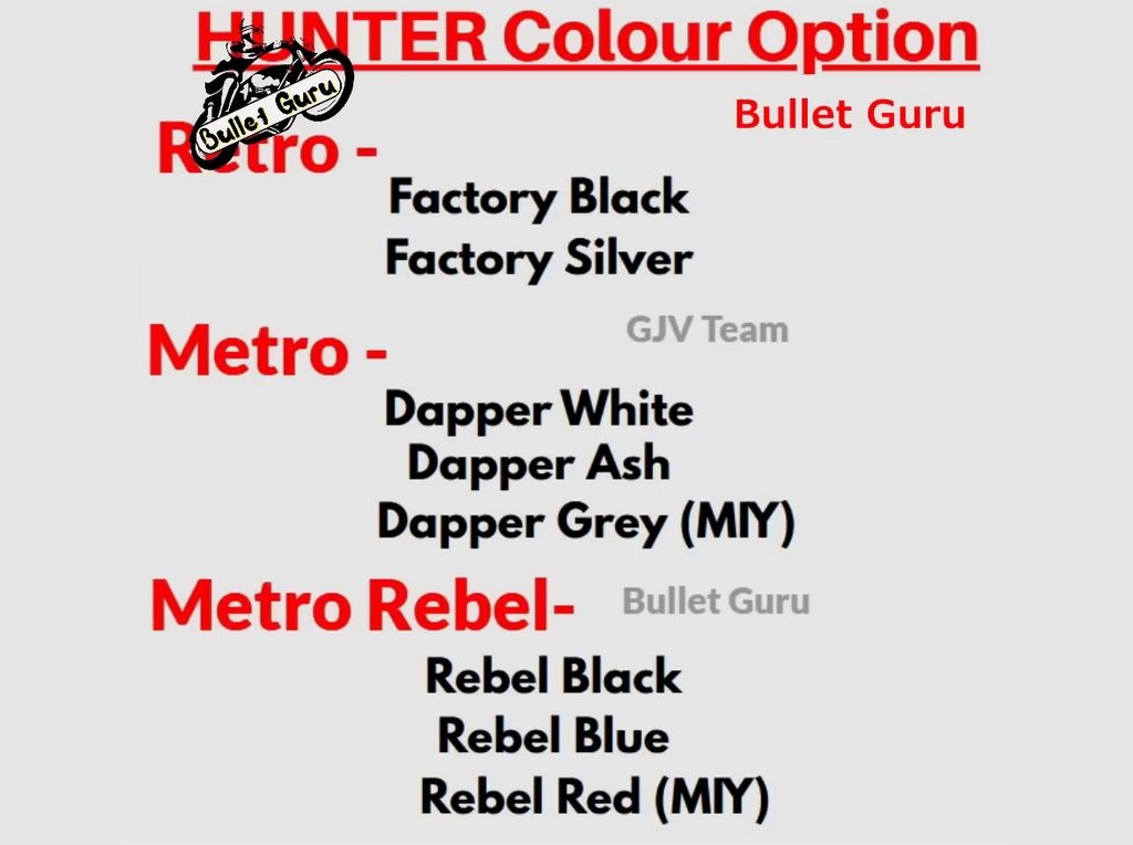 Royal Enfield Hunter 350 Trims