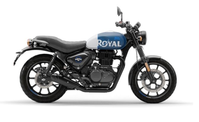 Royal Enfield Hunter 350 White Rebel Blue