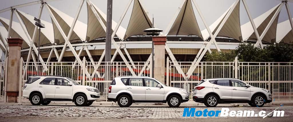 Santa Fe vs Fortuner vs Rexton Shootout Side
