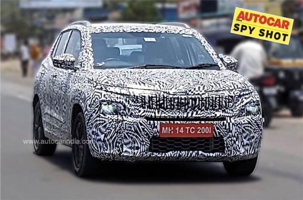 Skoda Compact SUV Front Profile Spied