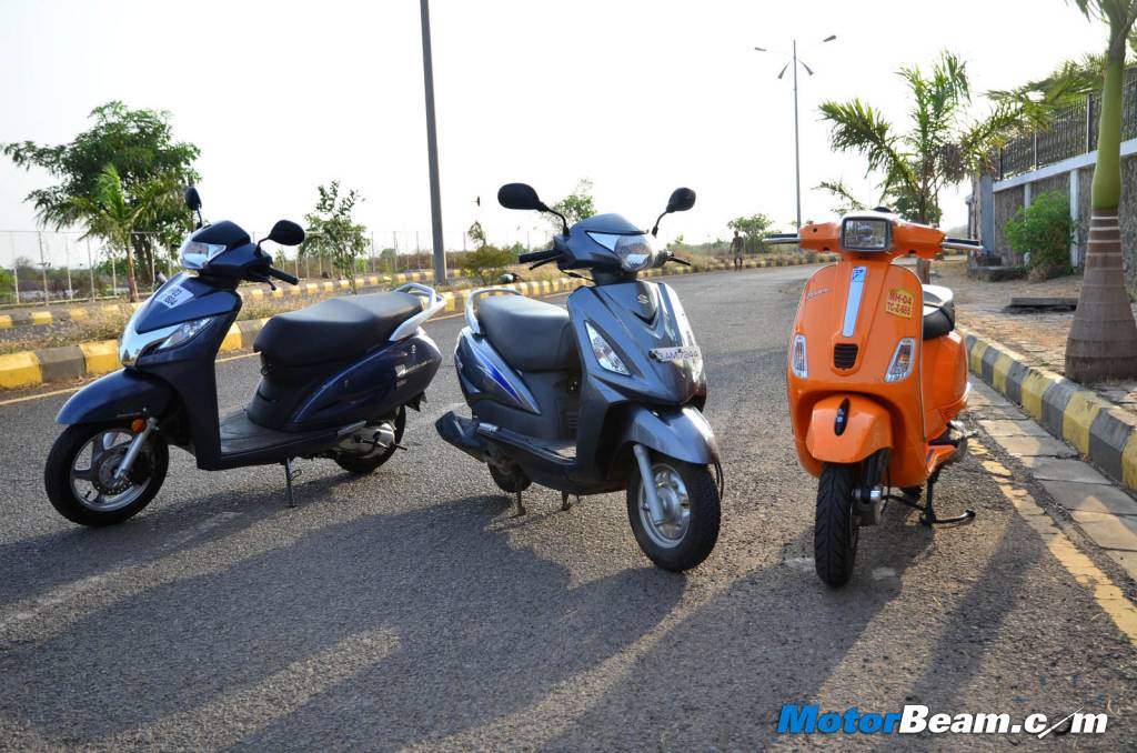 Suzuki Swish vs Honda Activa 125 vs Piaggio Vespa
