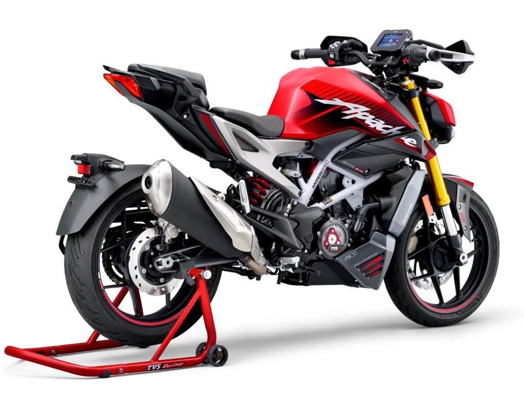 TVS Apache RTR 310 red rear