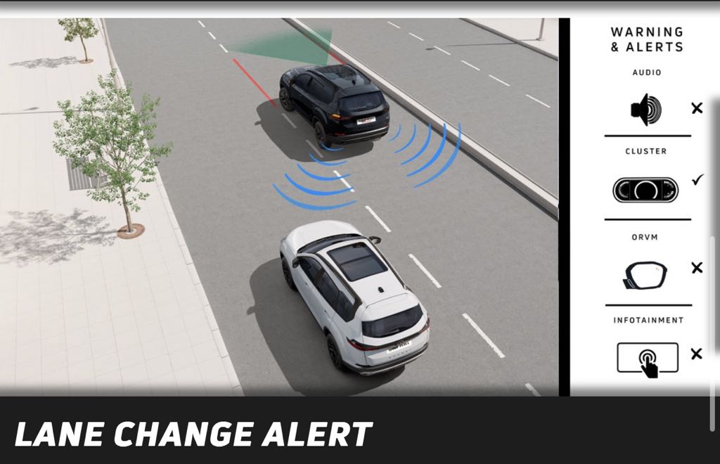 Tata Safari Lane Change Alert