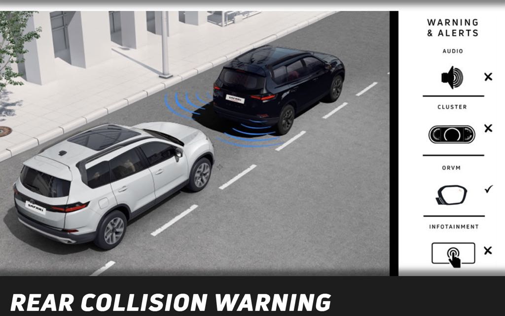 Tata Safari Rear Collision Warning