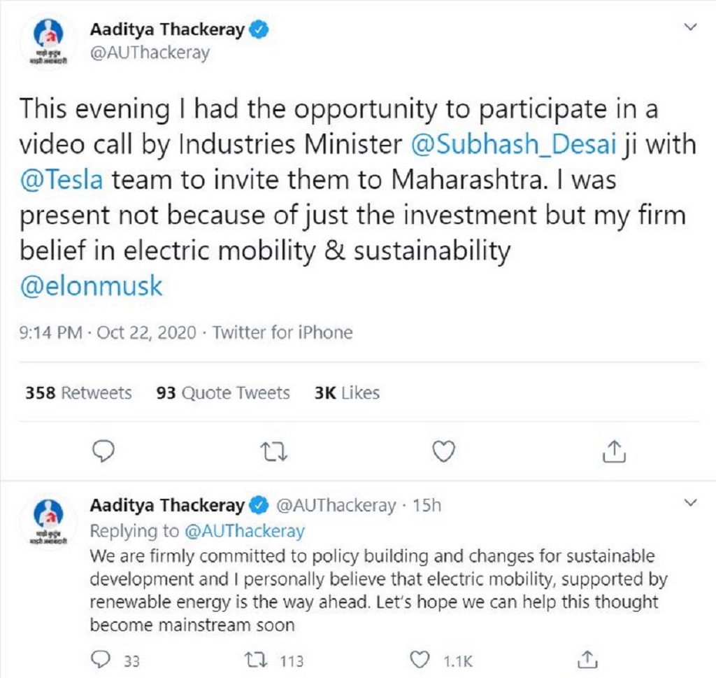 Tesla Maharashtra Investment Talks