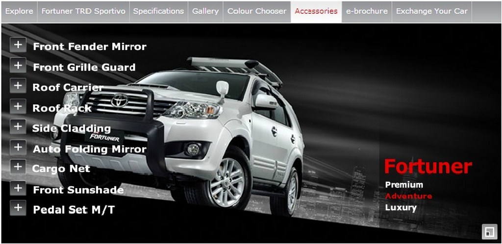 Toyota Fortuner Adventure Accessories