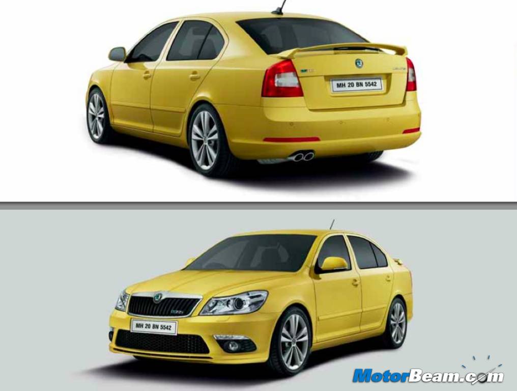 Yellow Skoda Laura RS Yellow Skoda Laura RS